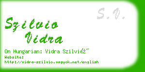 szilvio vidra business card